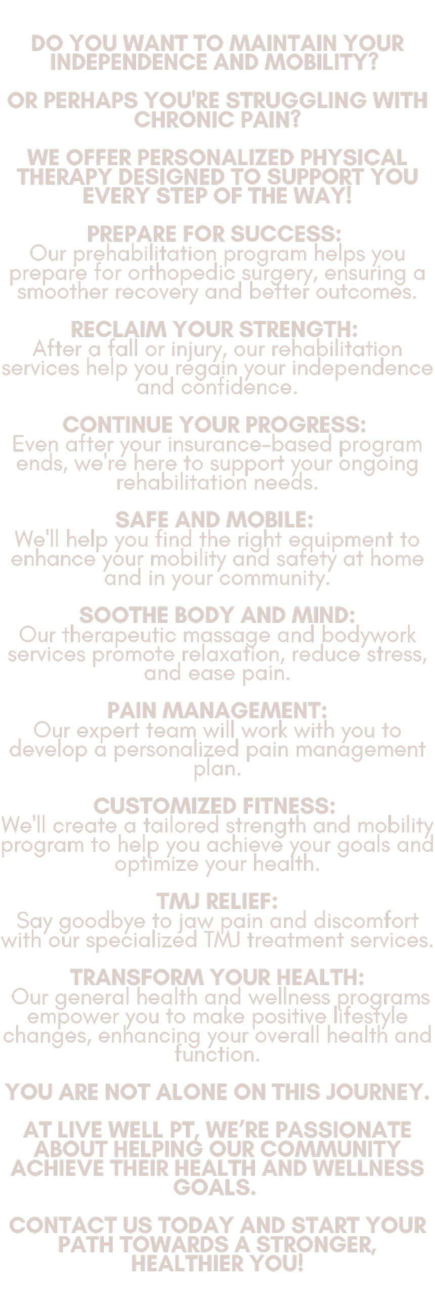 Live Well Physical Therapy